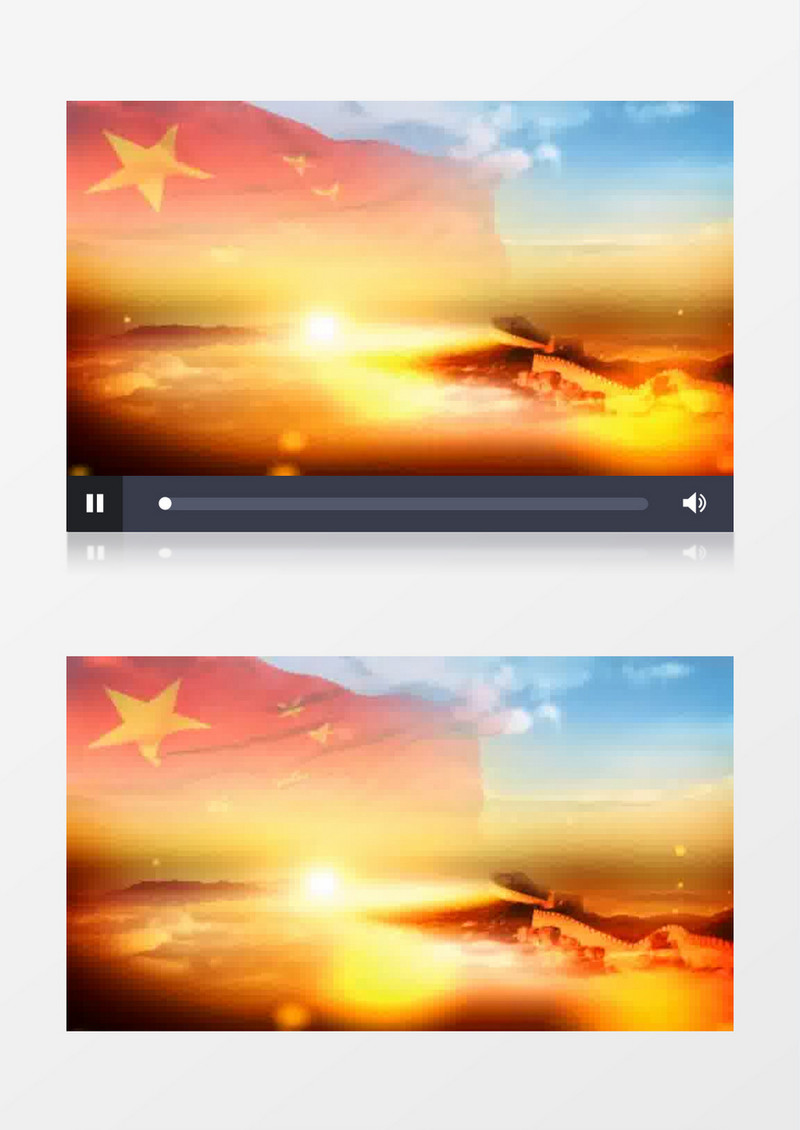 高清五星党旗红旗飘扬视频模版