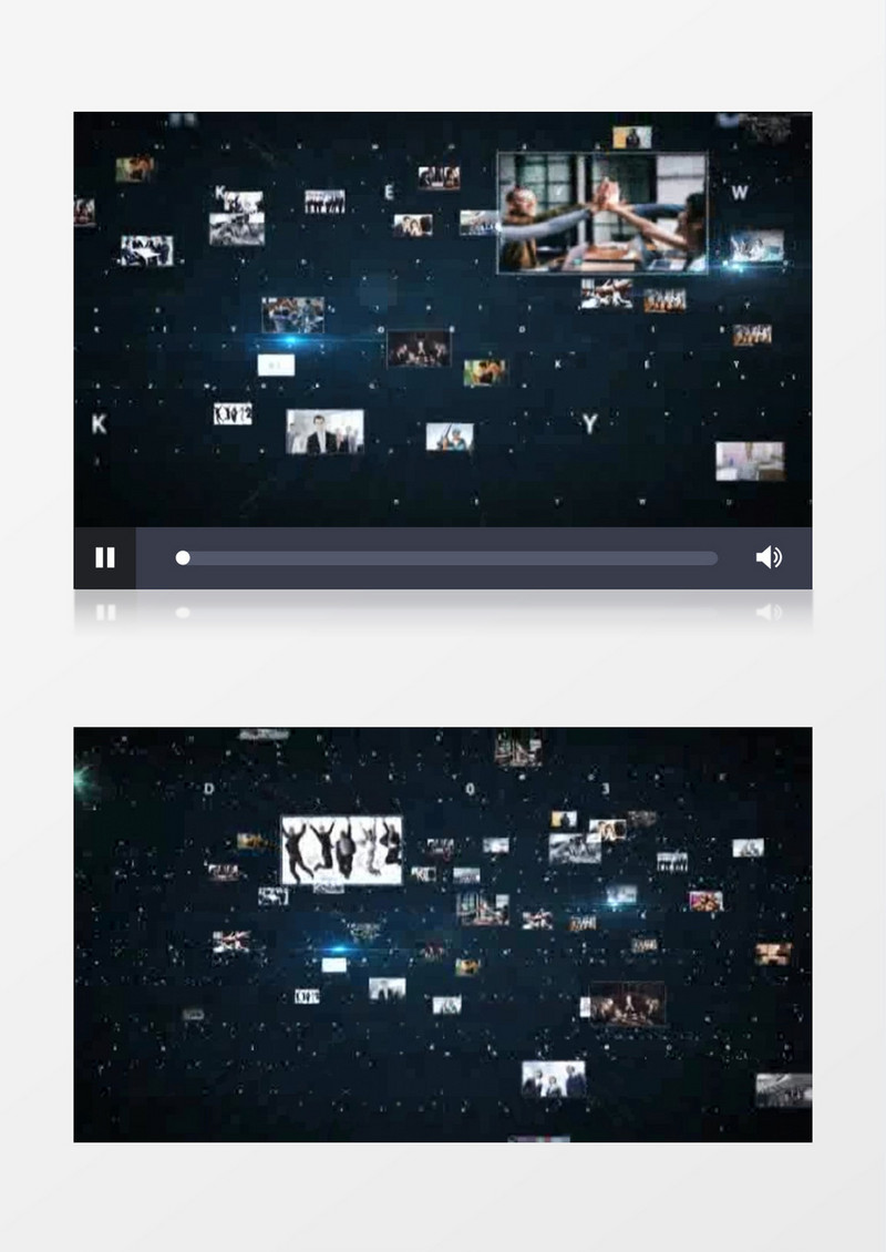 史诗星空图片汇聚logo演绎AE模板