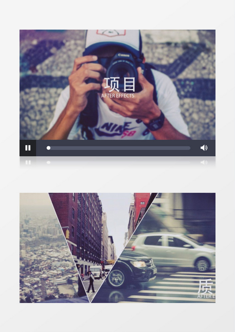 优雅切割分画面照片图文写真相册AE模板