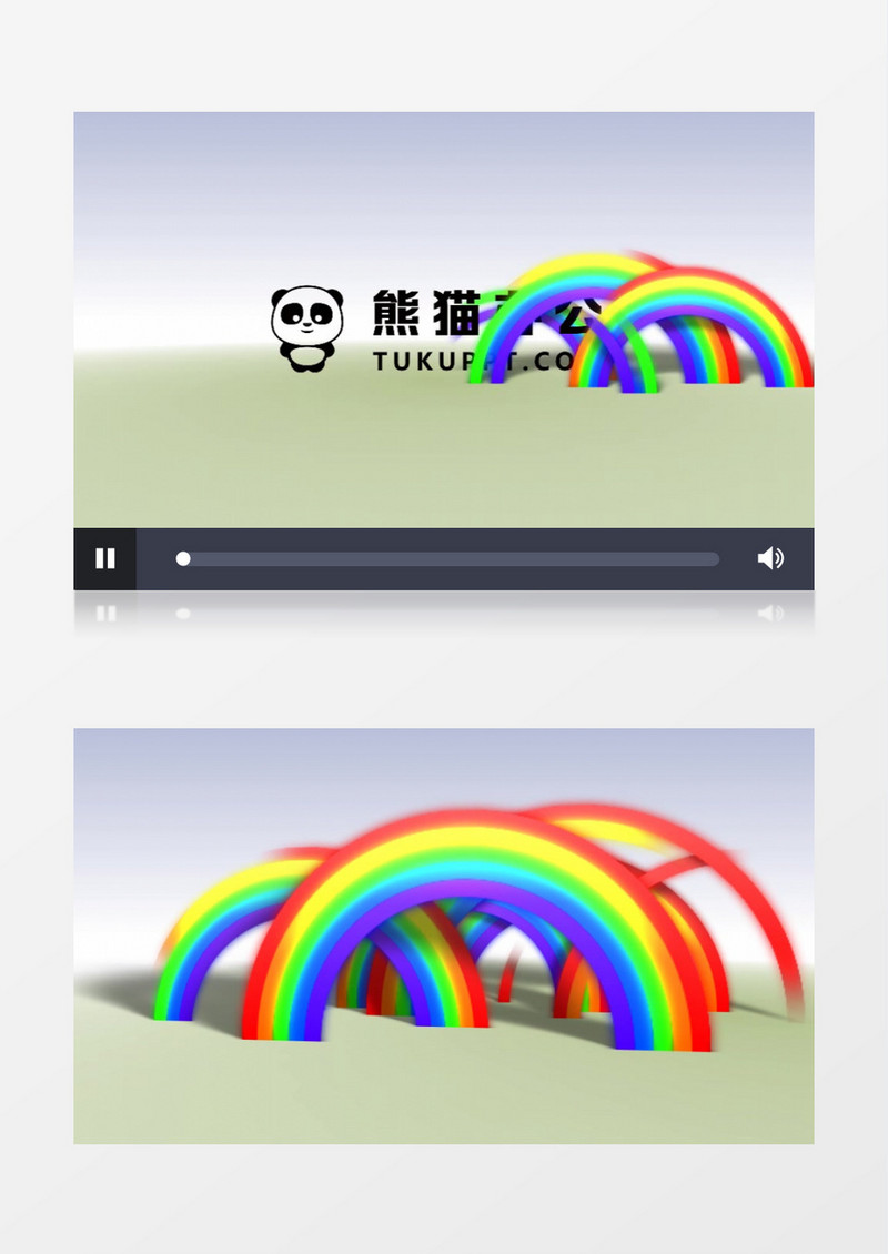 小清新简洁风彩虹LOGO演绎AE模板