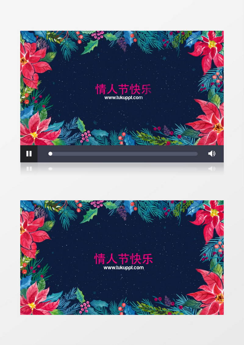 绚丽唯美植物鲜花延伸演绎圣诞节日场景标题AE模板