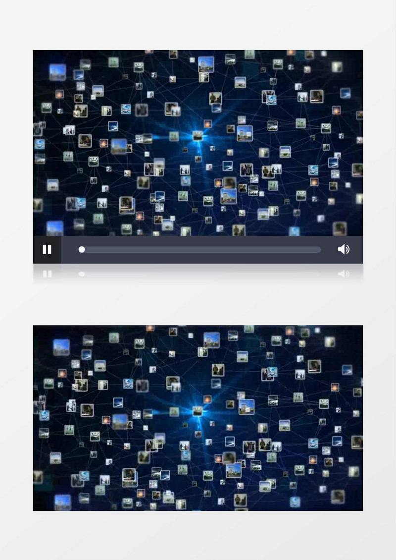 科技感多图连线汇聚企业logoAE模板