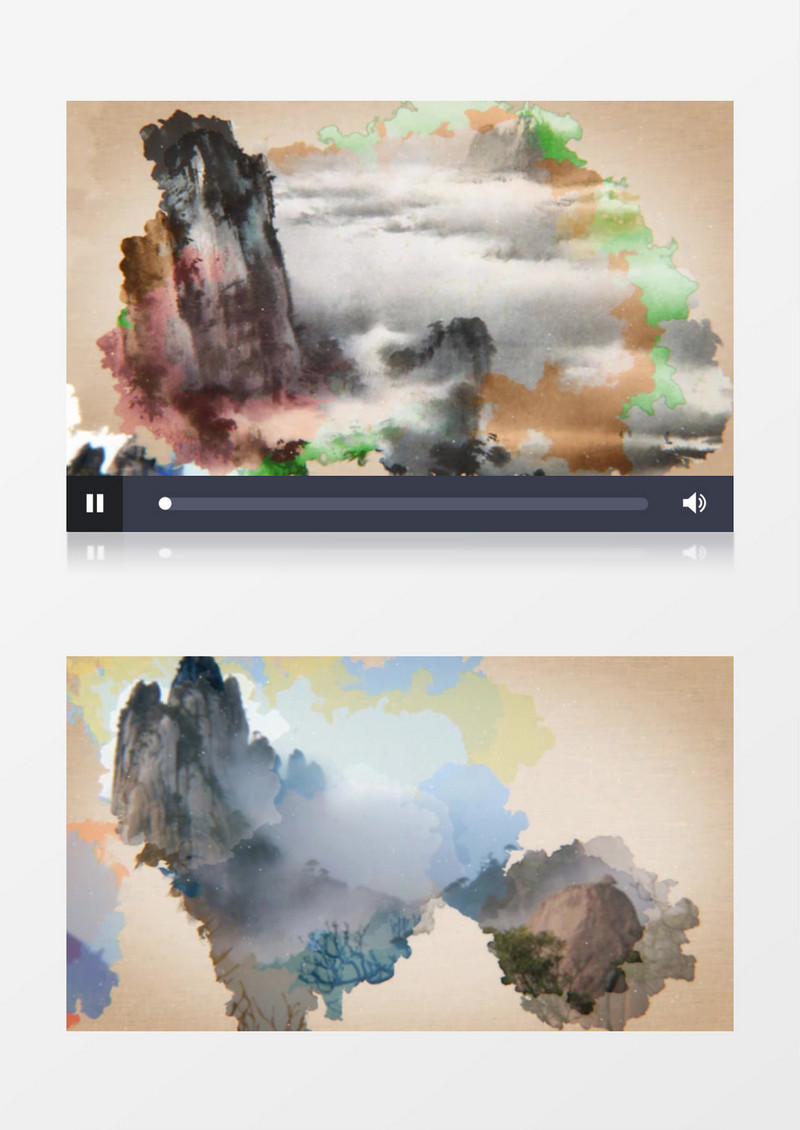 中国风水墨画风格图文展示AE模板