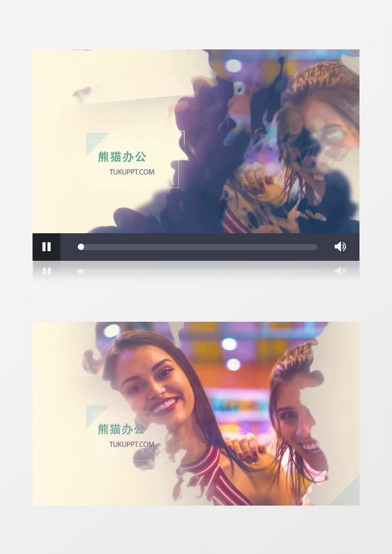 柔美水墨动画遮罩照片相册图文片头AE模板