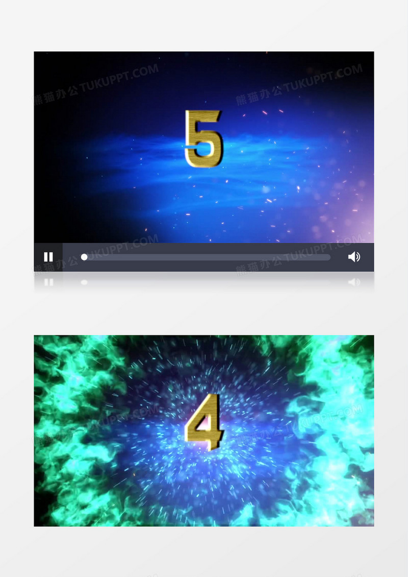 大气蓝色粒子震撼倒计时pr视频模板