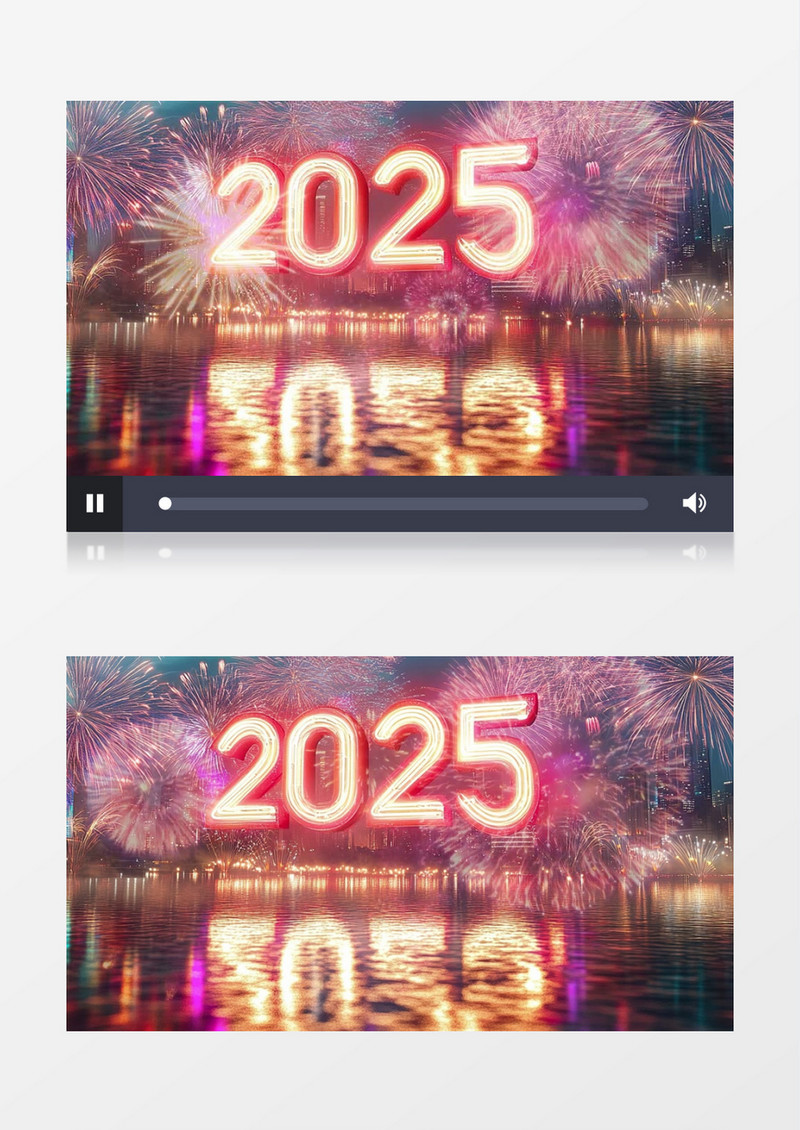 迎新年庆元旦元旦跨年江边烟花背景视频