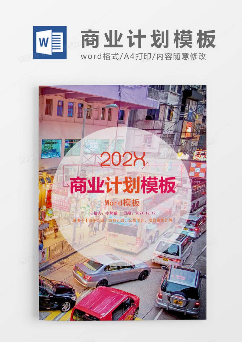 多彩绚丽商业计划Word模板